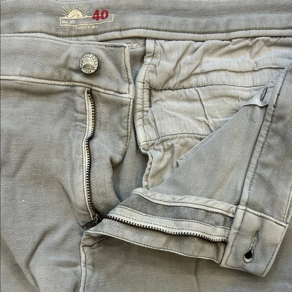 Faherty Light Gray Flat Front Shorts - Picture 2 of 7